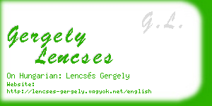 gergely lencses business card